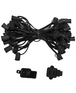 CL78558 E17-C9 Light Stringer, 50' Length, 24" Spacing, BLACK Wire